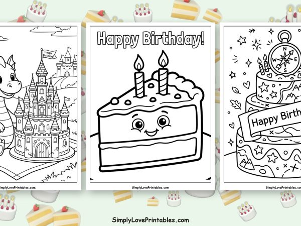 Birthday cake coloring pages featured image