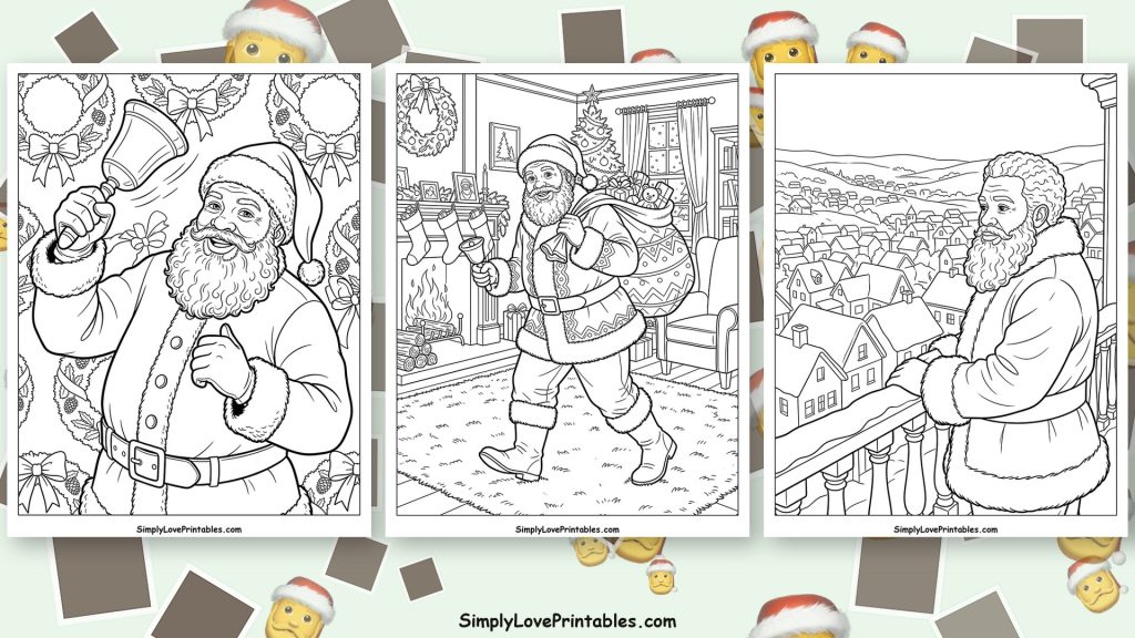 Black Santa coloring pages featured image