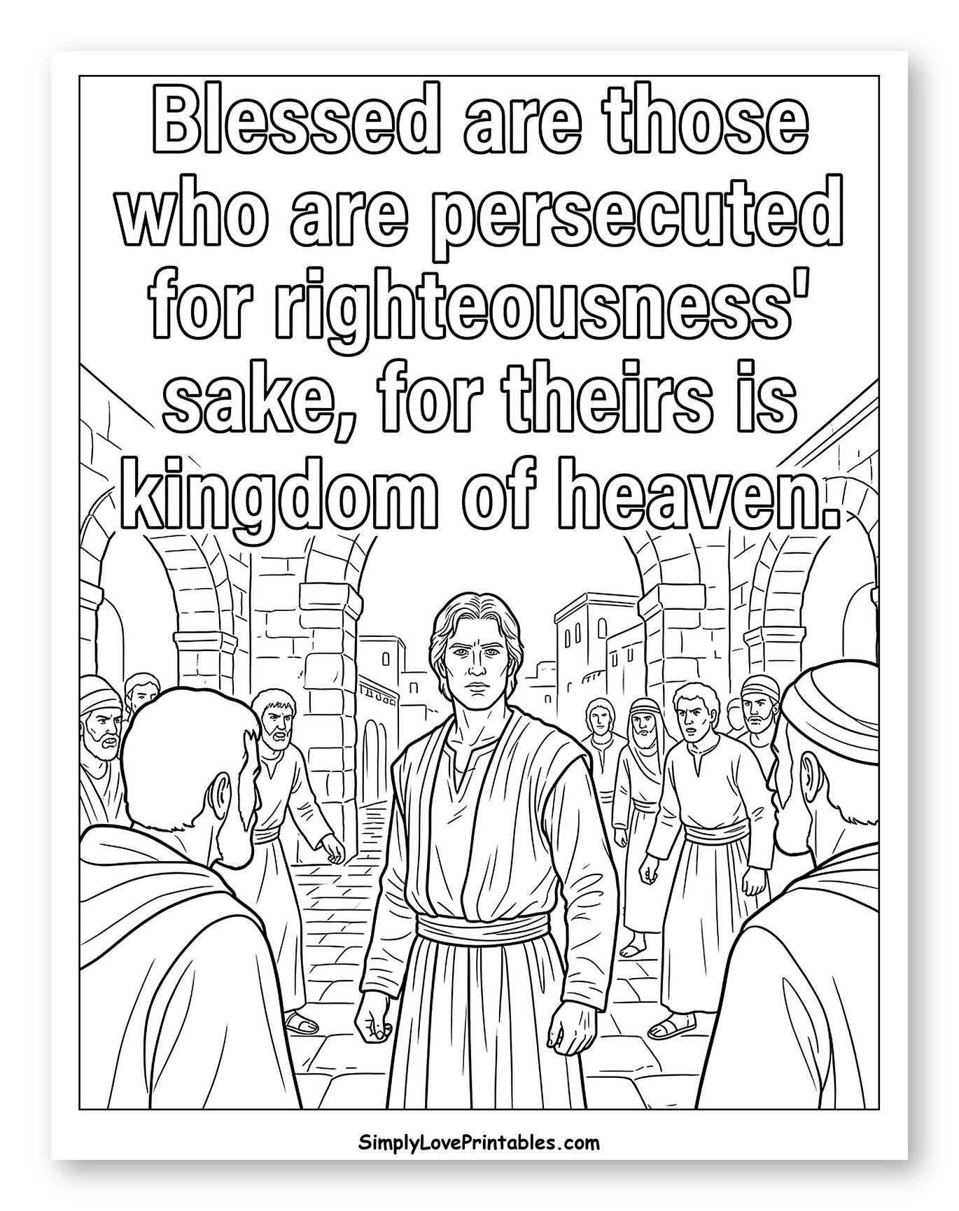 Blessed Are Those Persecuted for Righteousness Coloring Sheet