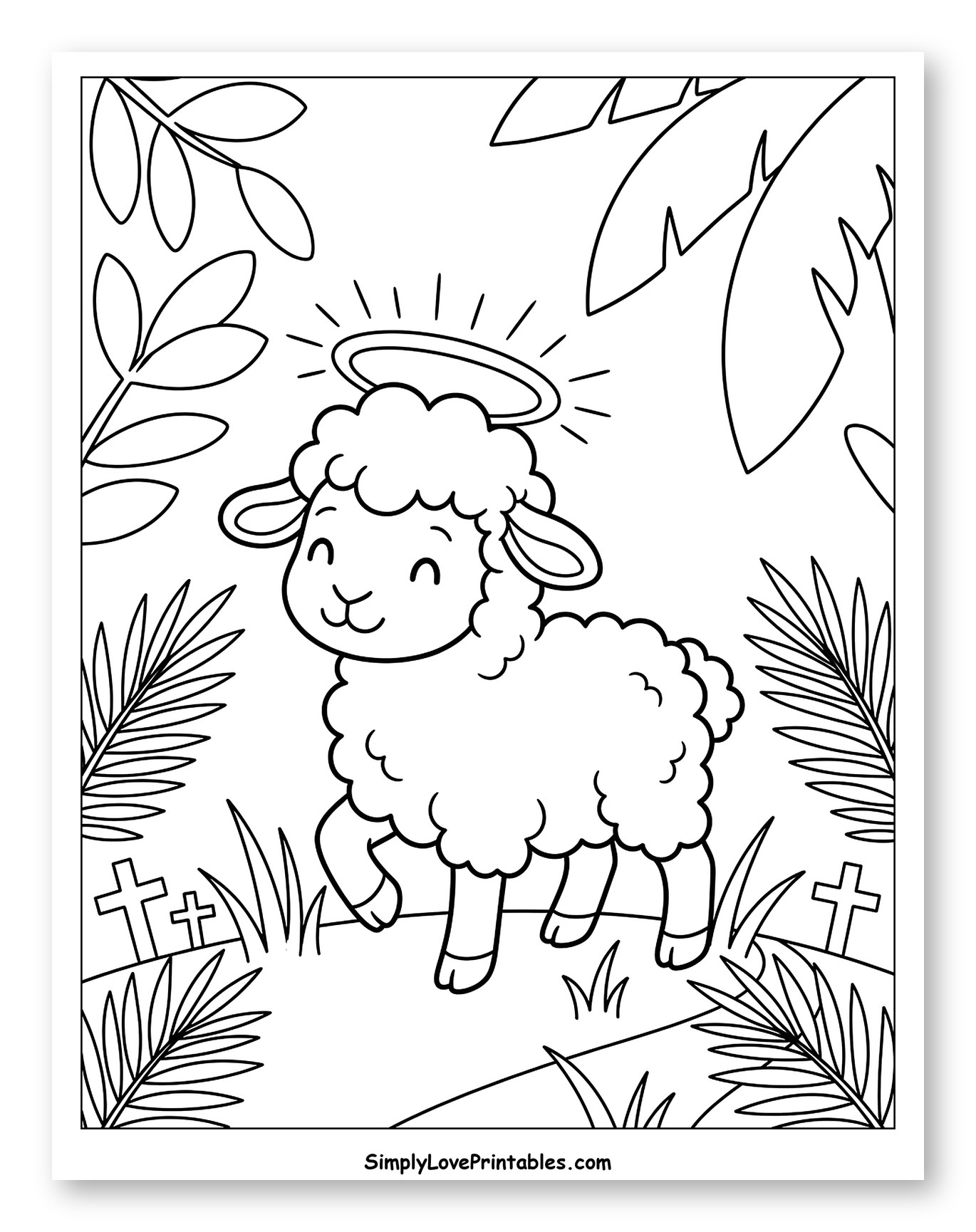 Blessed Lamb with Halo and Crosses