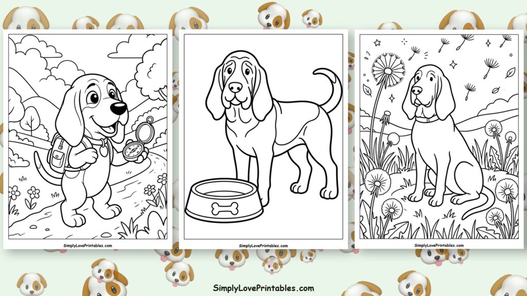 Bloodhound coloring pages featured image