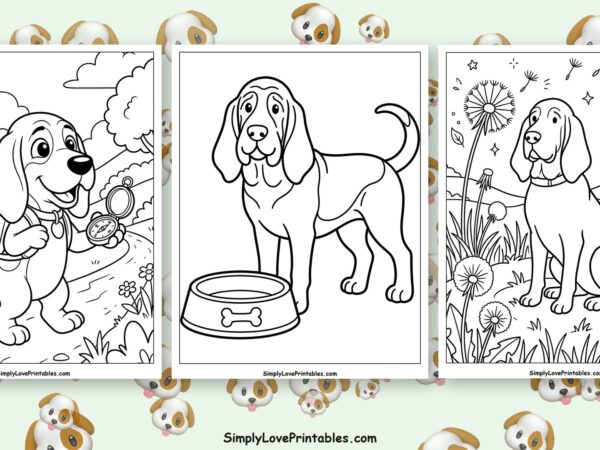 Bloodhound coloring pages featured image