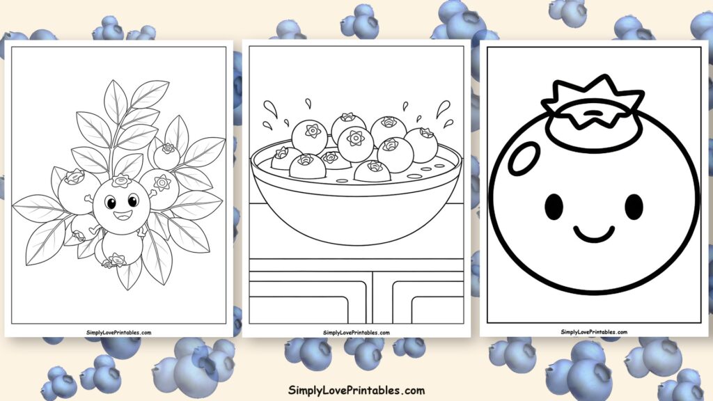 Blueberry coloring pages featured image