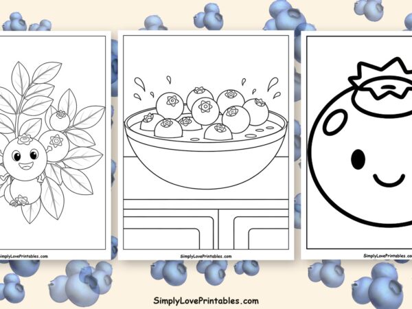 Blueberry coloring pages featured image