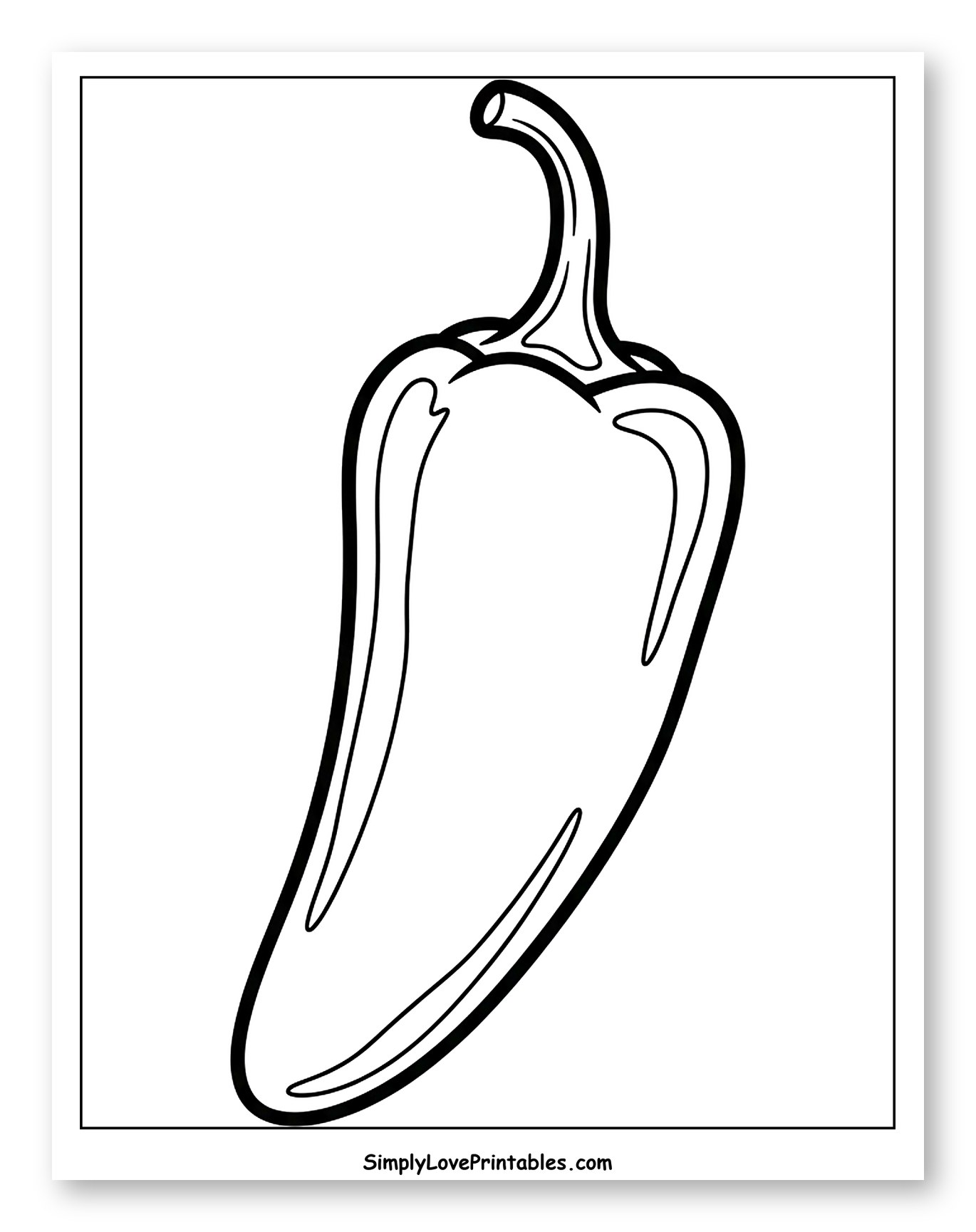 Bold Outline Jalapeño Pepper
