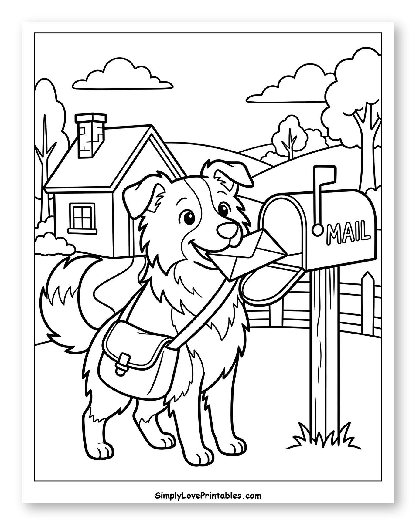 Border Collie Delivering Mail to a Mailbox
