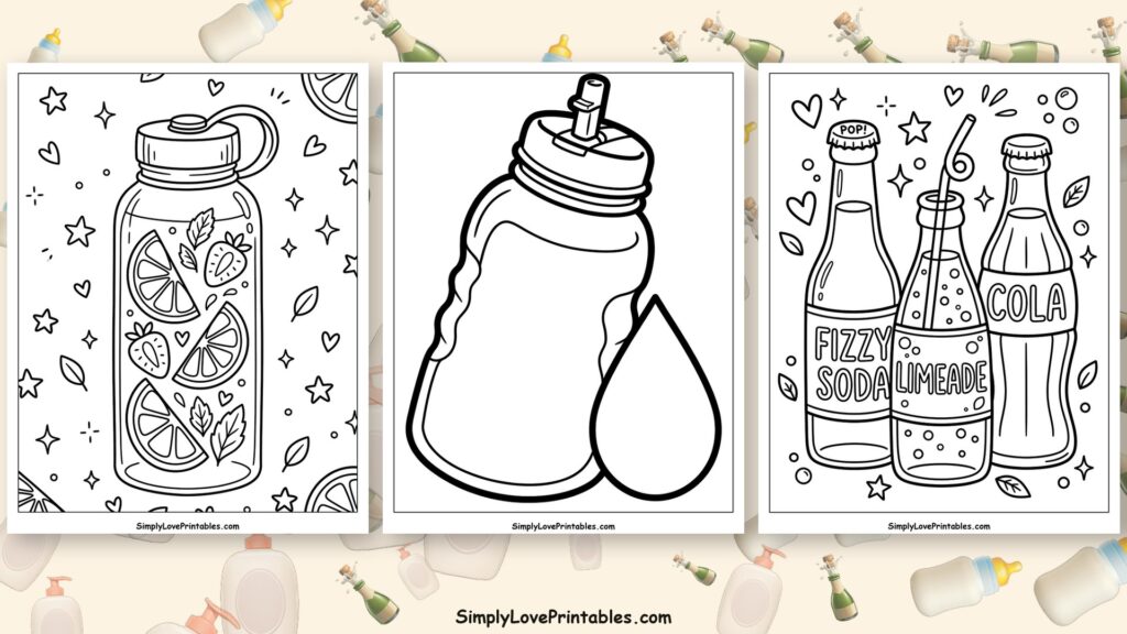 bottle coloring pages featured image