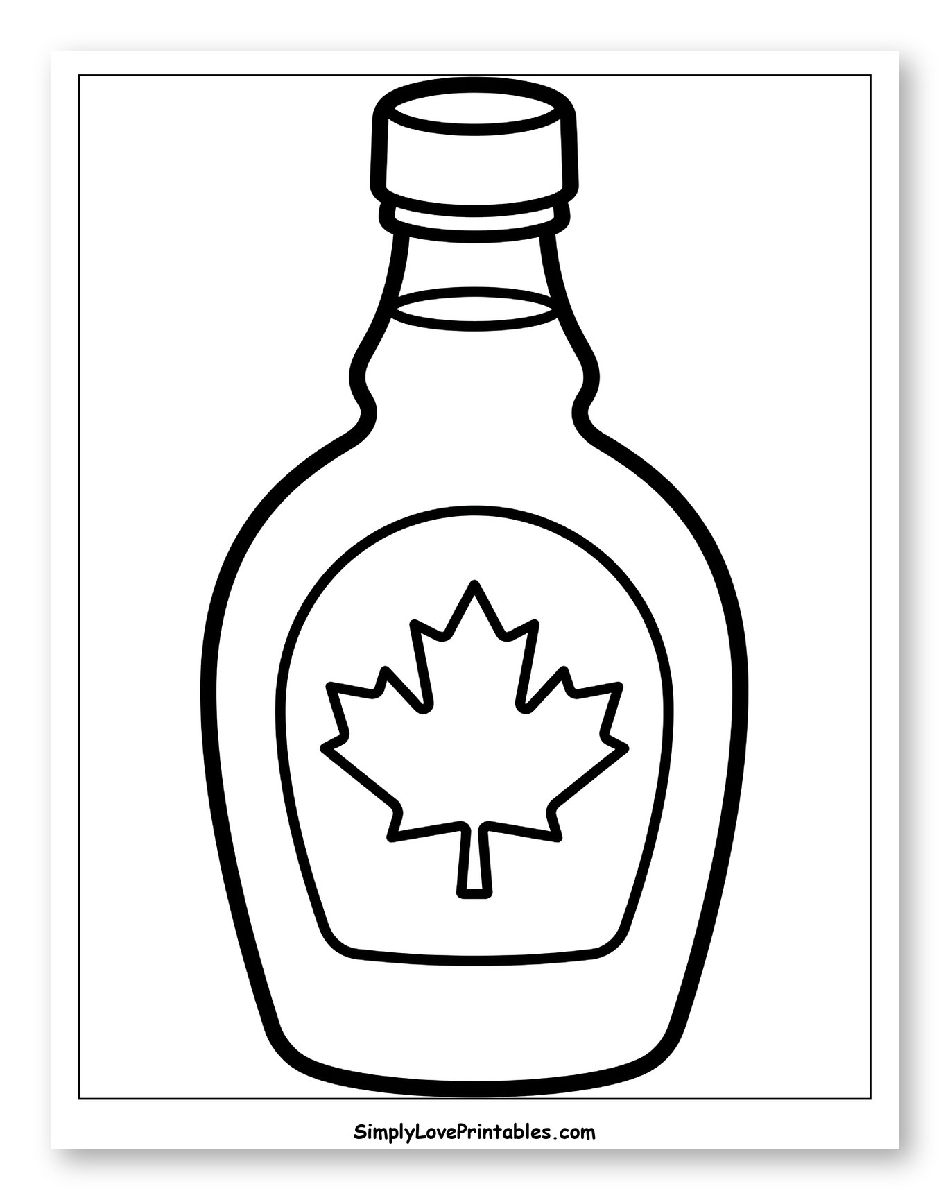 Bottle of Maple Syrup with Maple Leaf Label