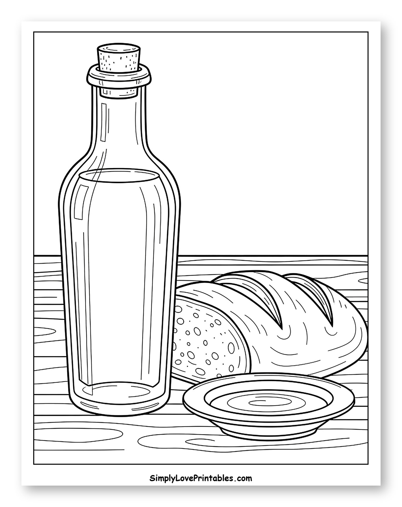 Bottle of Olive Oil, Bread, and Dip