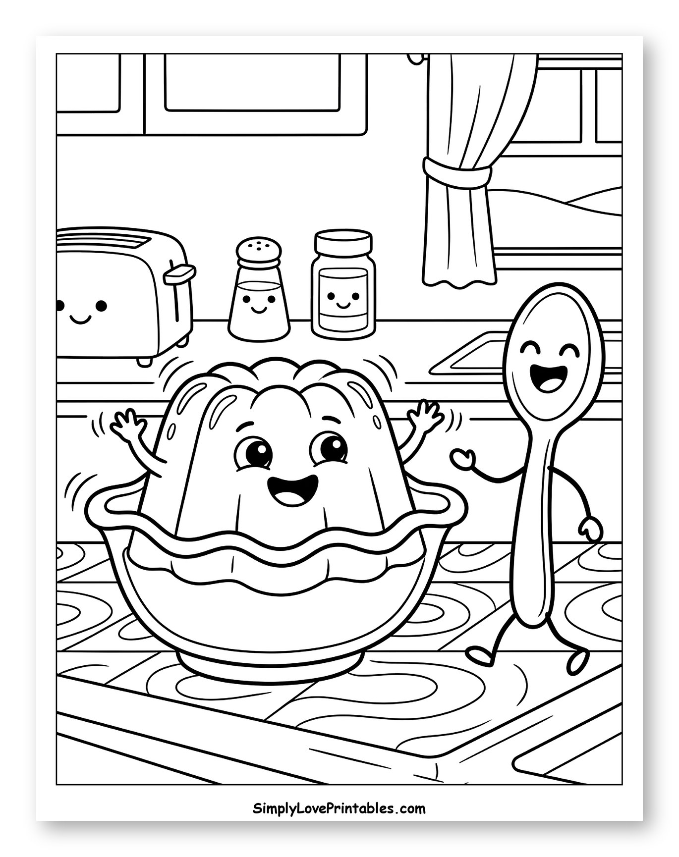 Bouncing Jello and Friends in Kitchen