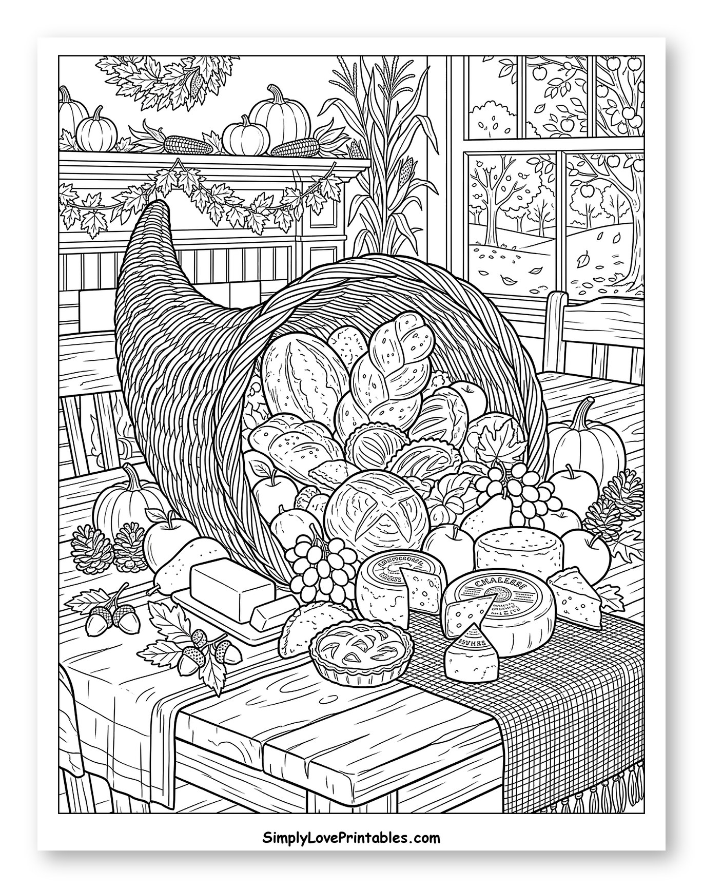 Bountiful Autumn Harvest Cornucopia Display