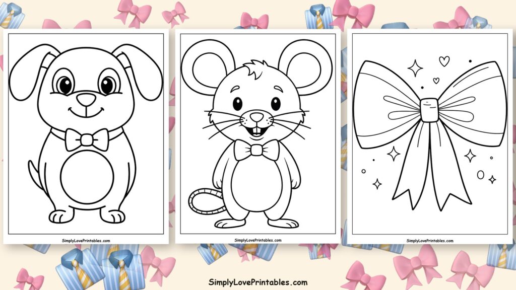 Bow tie coloring pages featured image