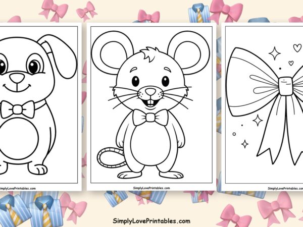 Bow tie coloring pages featured image