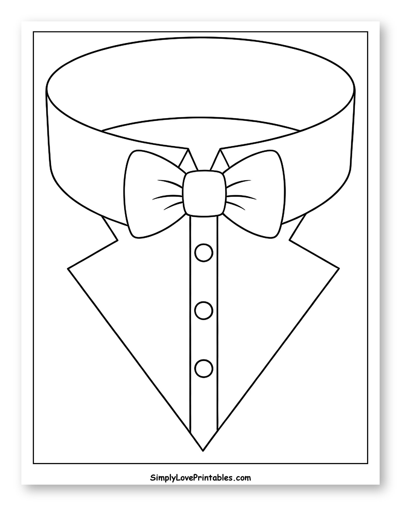 Bow Tie with Collared Shirt and Buttons