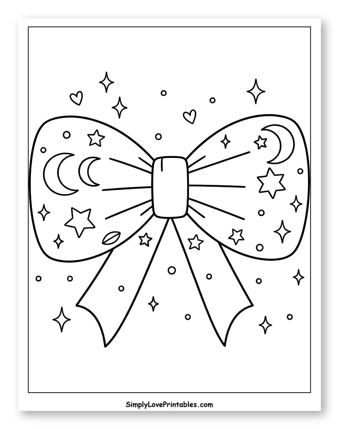 Bow with Moons, Stars, and Hearts