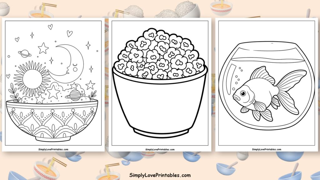 bowl coloring pages featured image