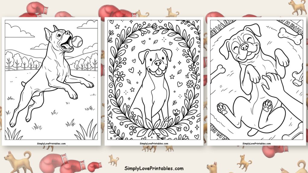 Boxer coloring pages featured image