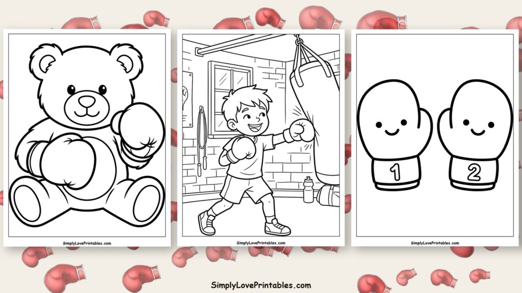 Boxing glove coloring pages featured image