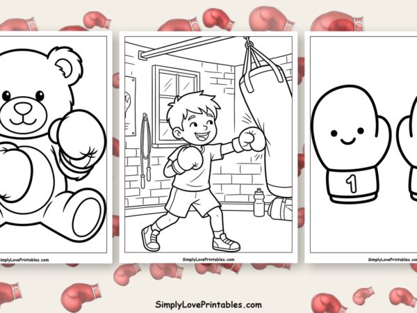 Boxing glove coloring pages featured image