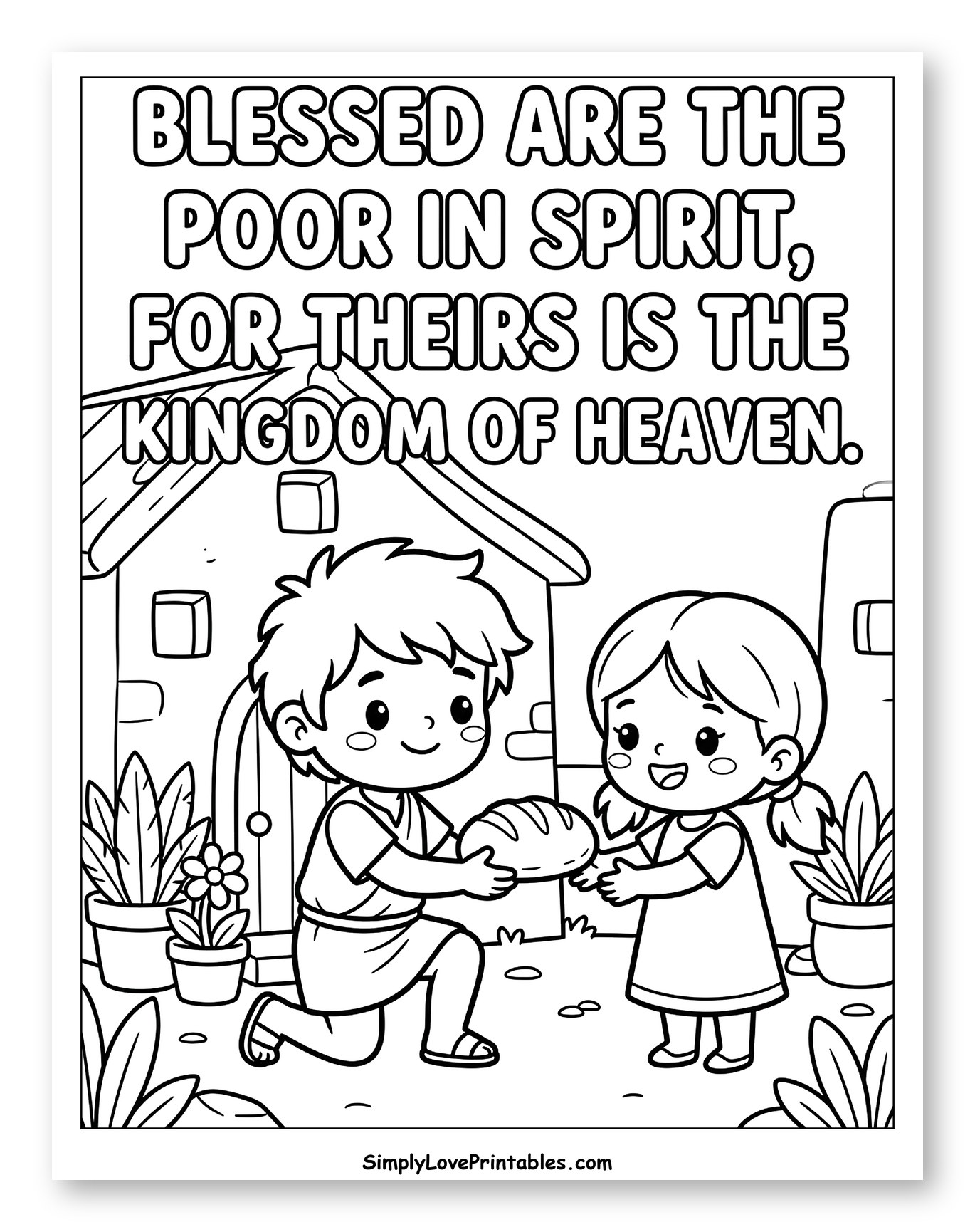 Boy Sharing Bread, Blessed Are The Poor
