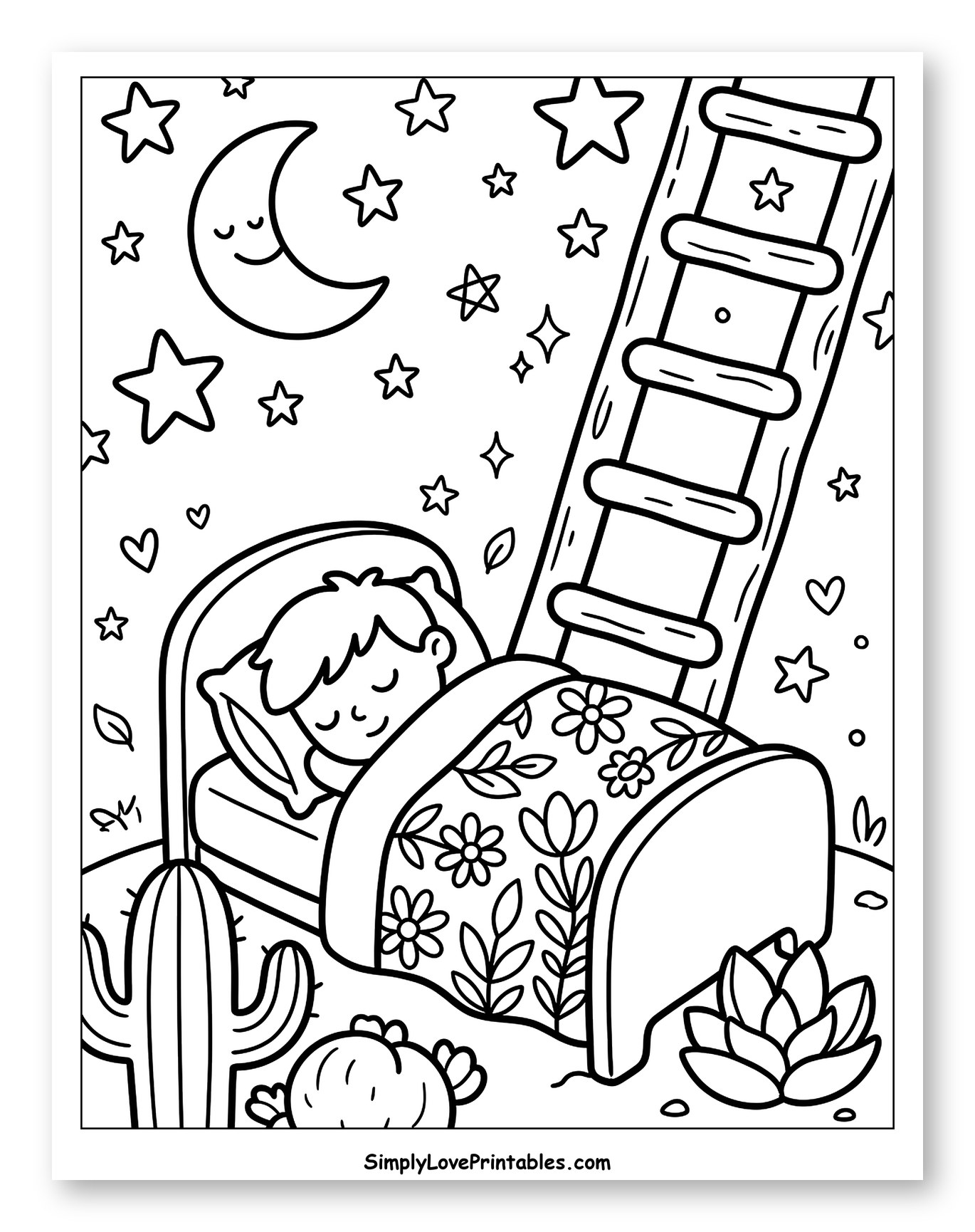 Boy Sleeping Outdoors Under a Starry Night