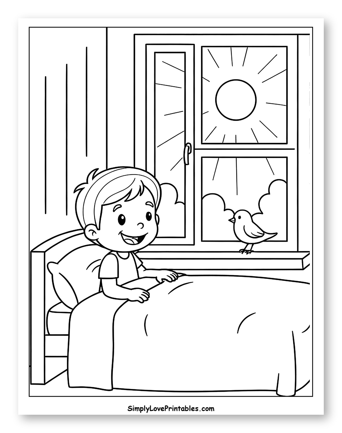 Boy Waking Up to a Sunny Morning