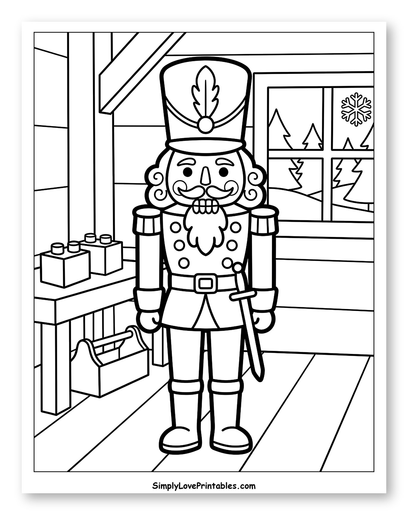 Brave Nutcracker Soldier in Santa's Workshop
