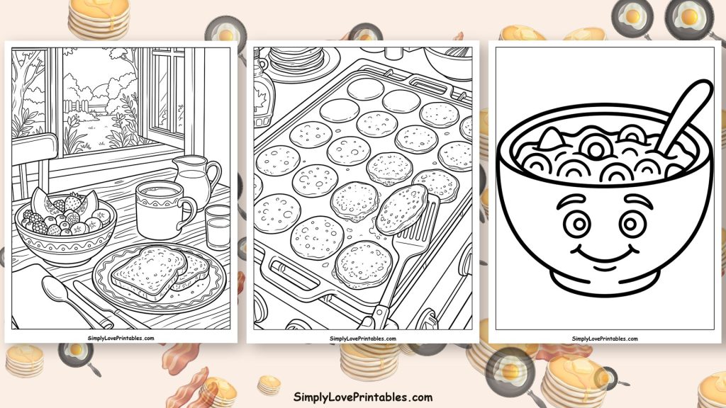 Breakfast coloring pages featured image