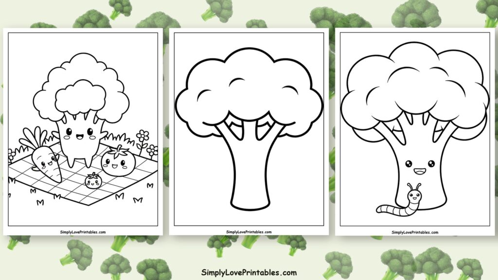 Broccoli coloring pages featured image