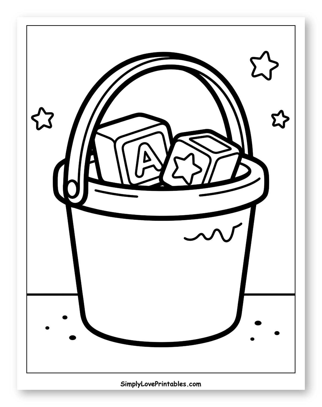 Bucket of Play Blocks with Stars
