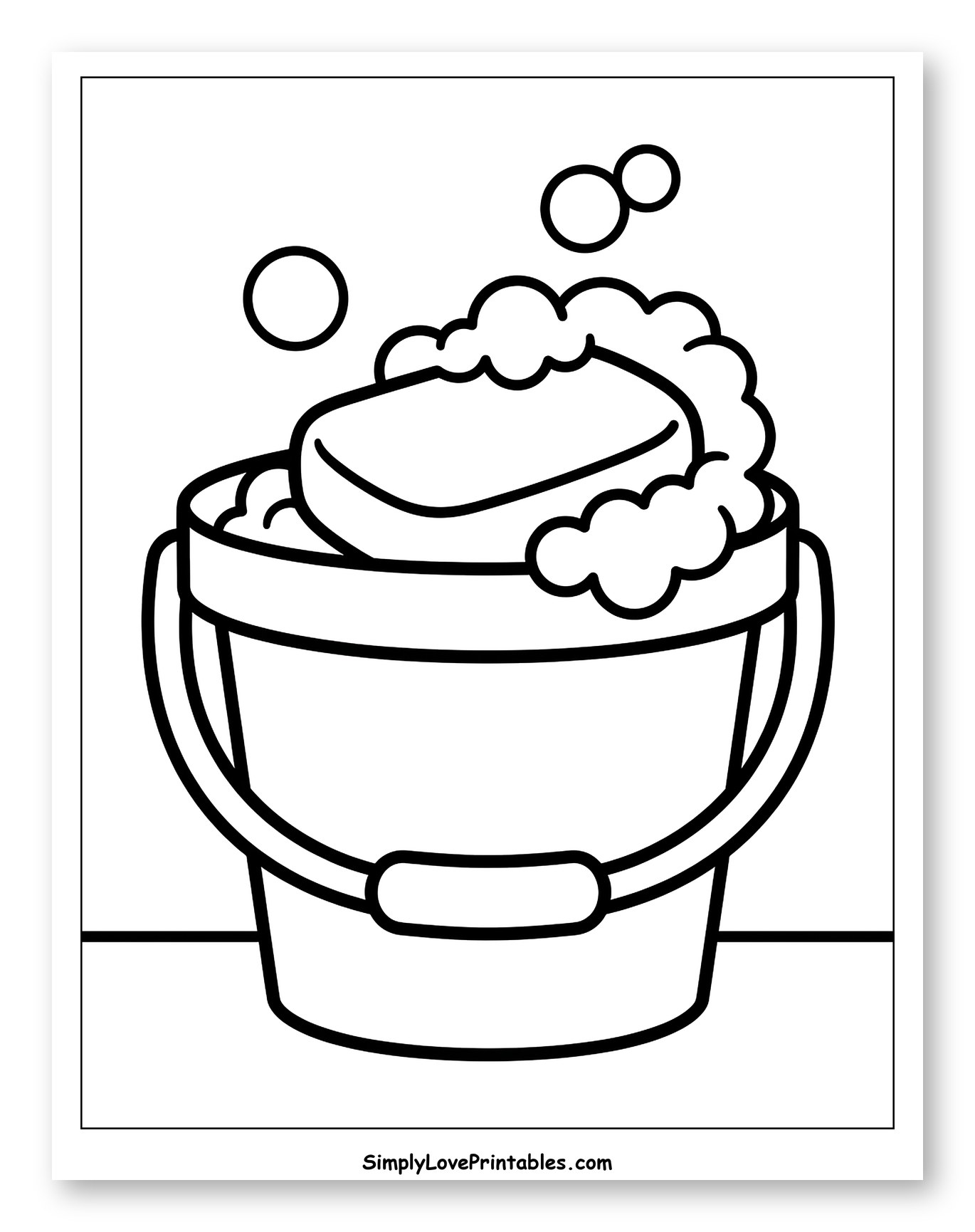 Bucket with Soap and Bubbles to Color for Toddlers