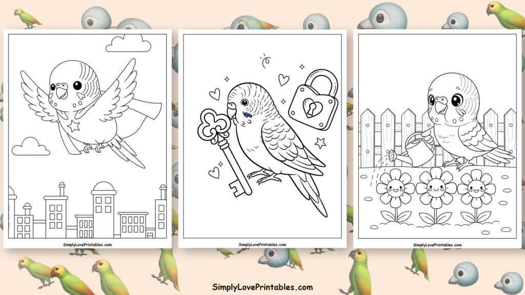 Budgie coloring pages featured image