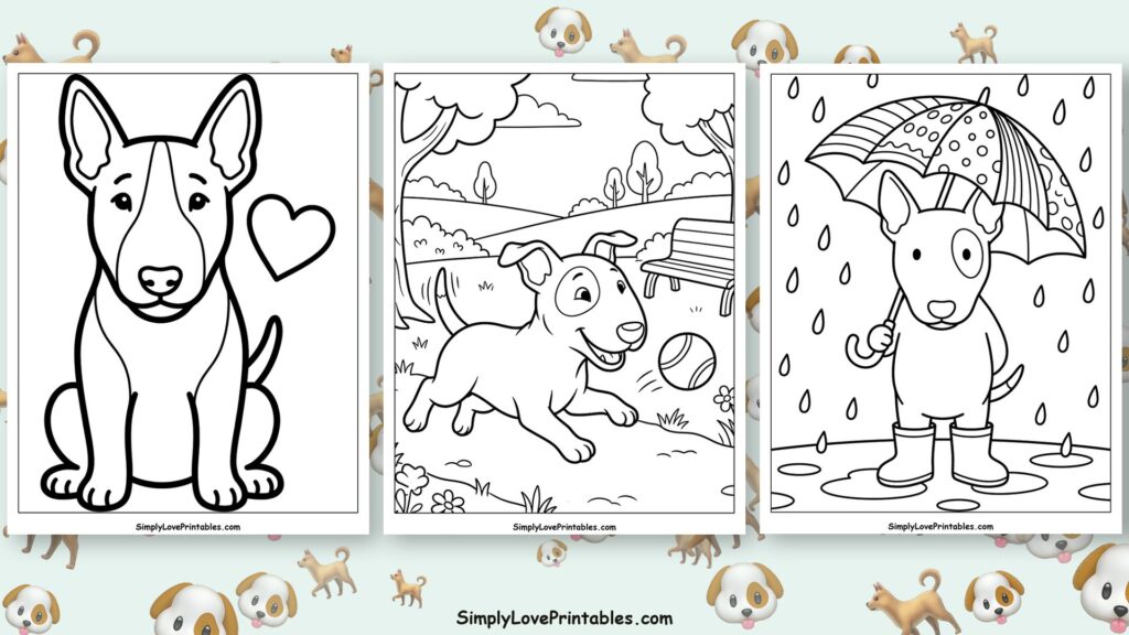 Bull Terrier coloring pages featured image