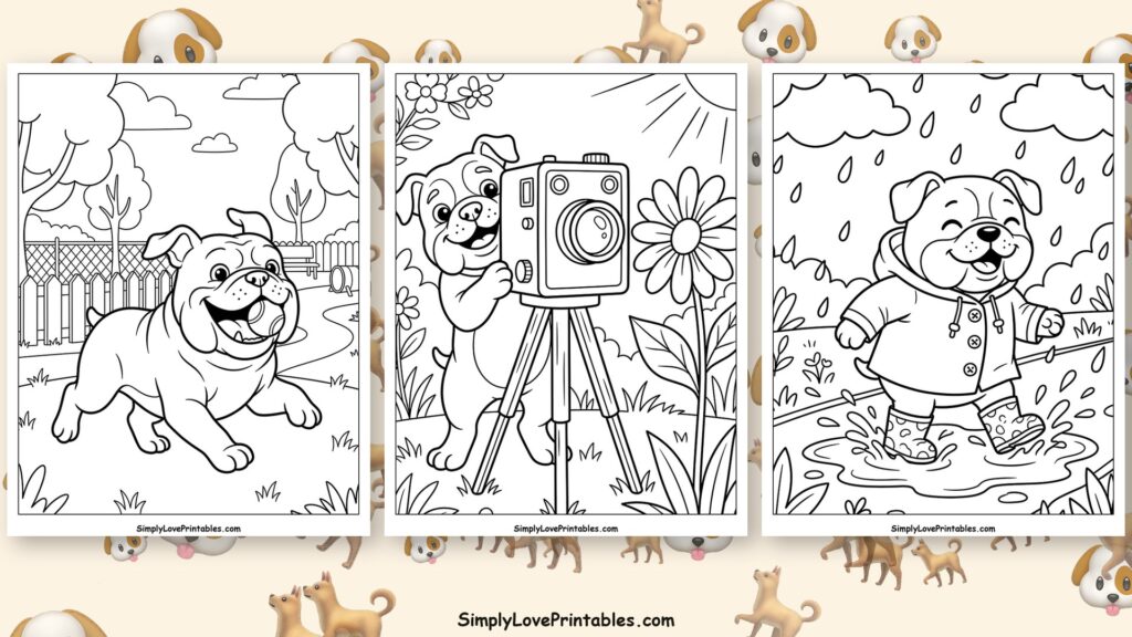 Bulldog coloring pages featured image