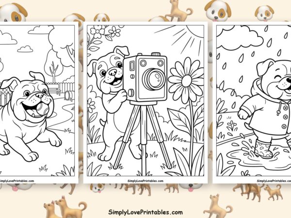 Bulldog coloring pages featured image