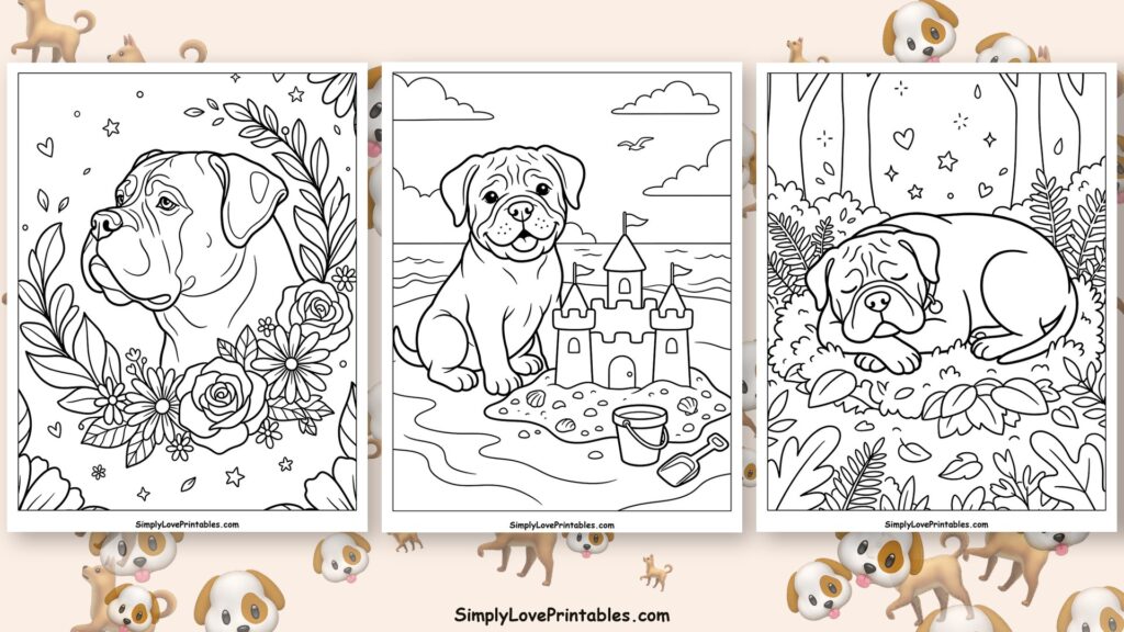 Bullmastiff coloring pages featured image