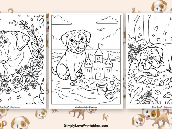 Bullmastiff coloring pages featured image