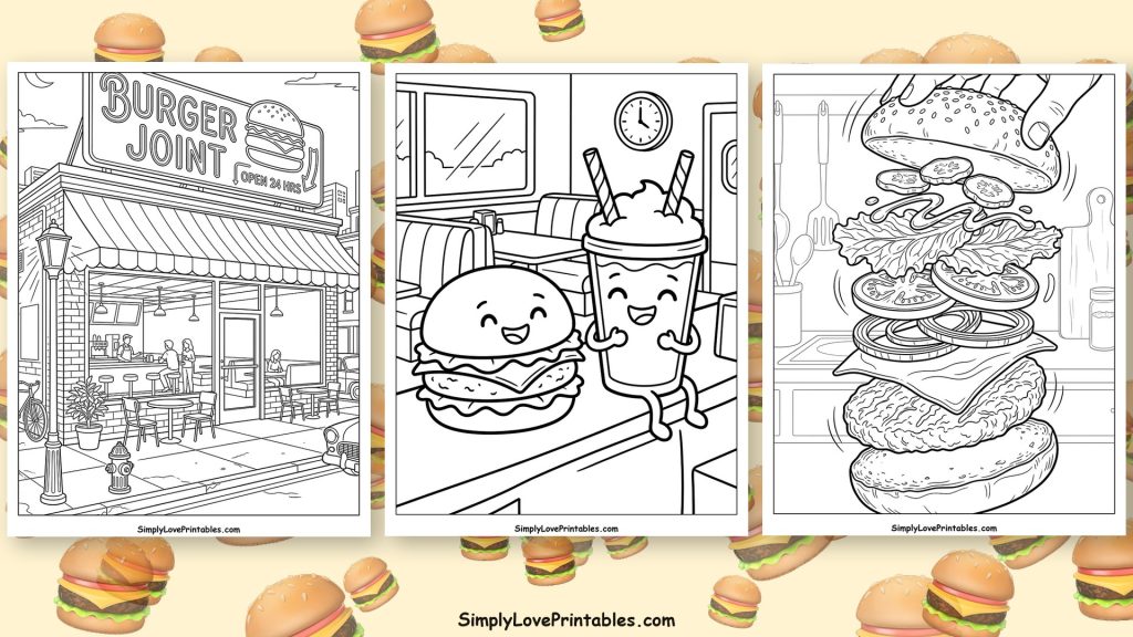 Burger coloring pages featured image