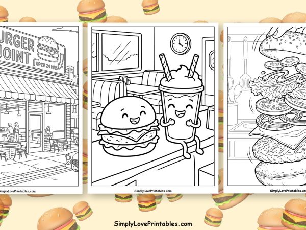 Burger coloring pages featured image