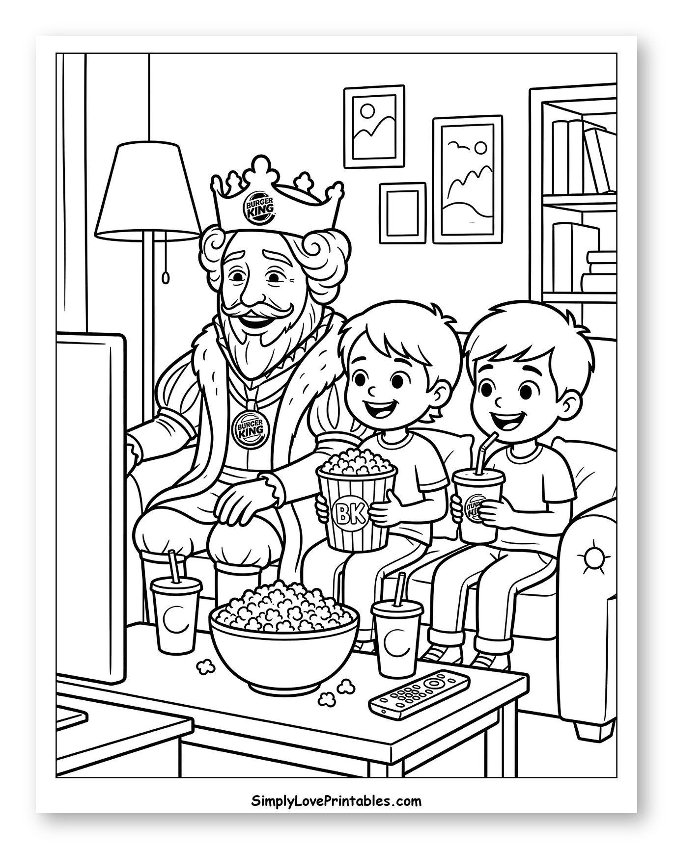 Burger King and Boys Watching TV