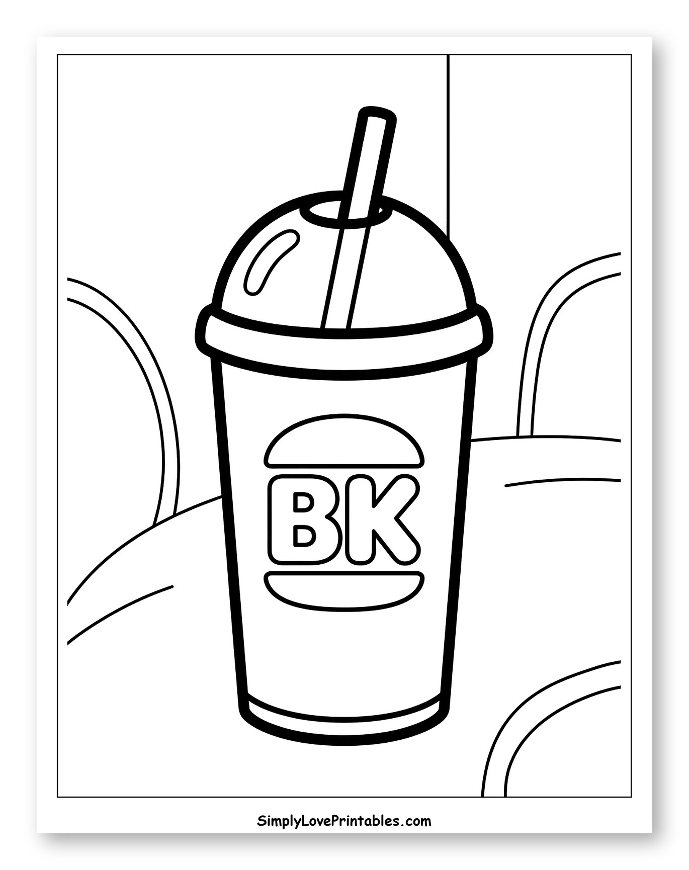 Burger King Milkshake Cup with Straw