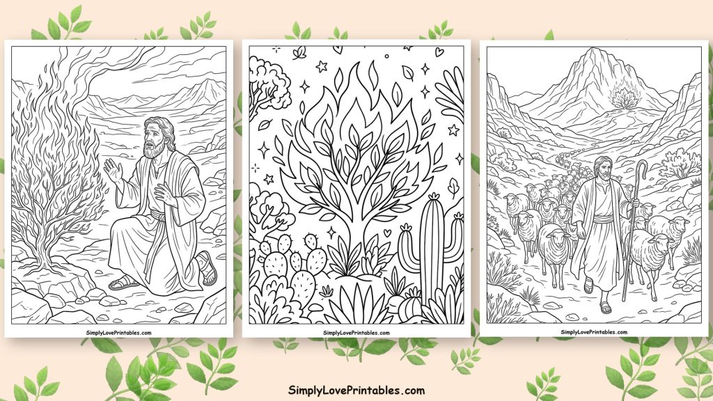 Burning bush coloring pages featured image