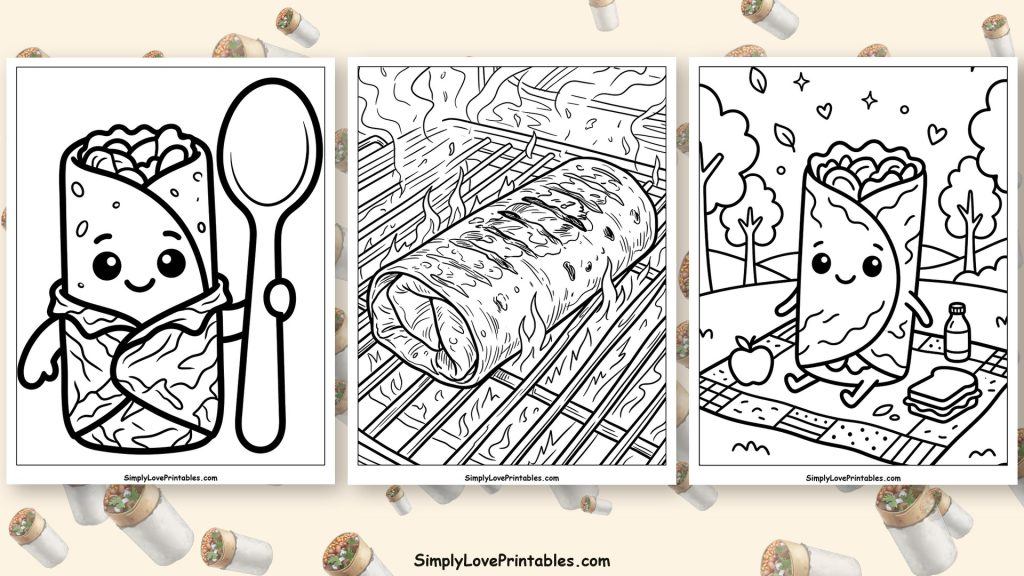 Burrito coloring pages featured image