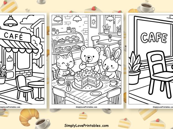 Café coloring pages featured image