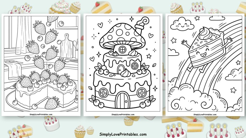 Cake coloring pages featured image