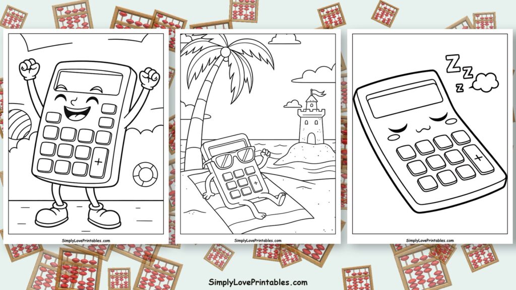 calculator coloring pages featured image