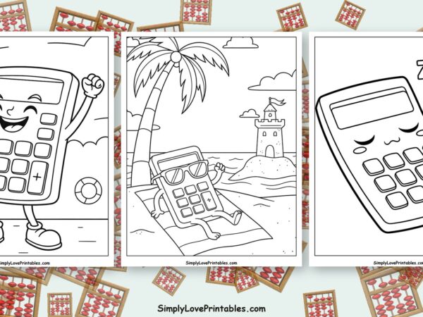 calculator coloring pages featured image