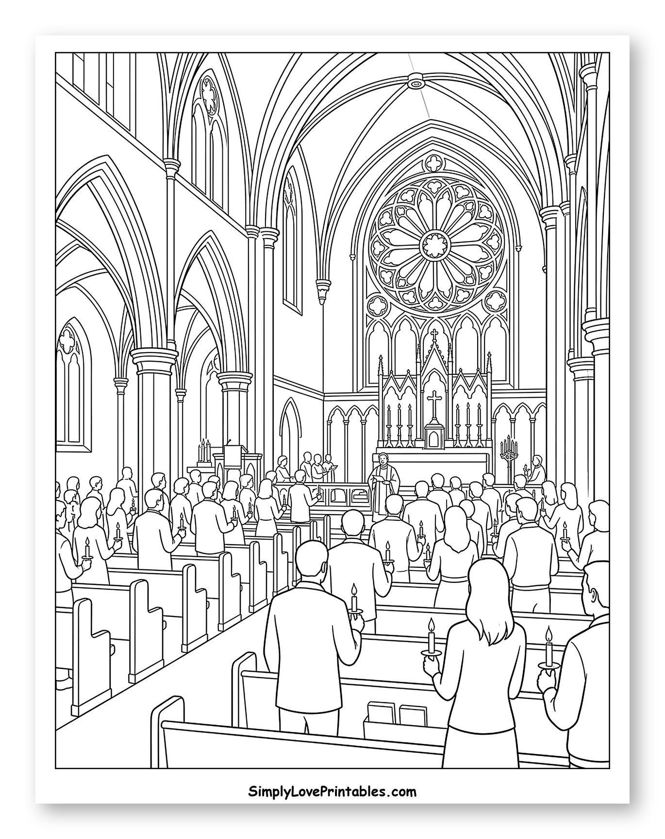 Candlelight Service in a Grand Church