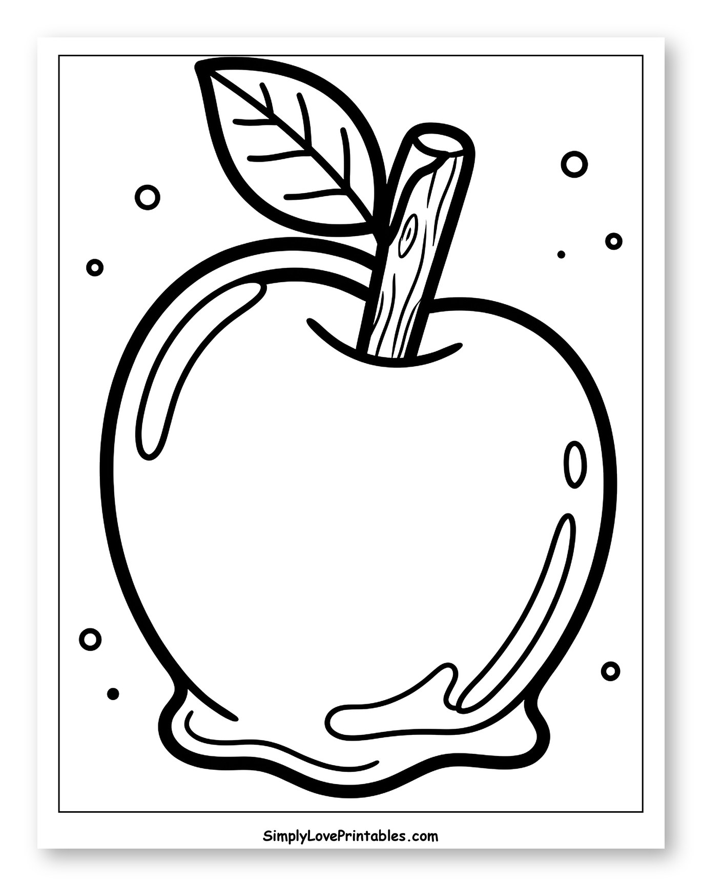 Candy Apple with Leaf and Wooden Stick