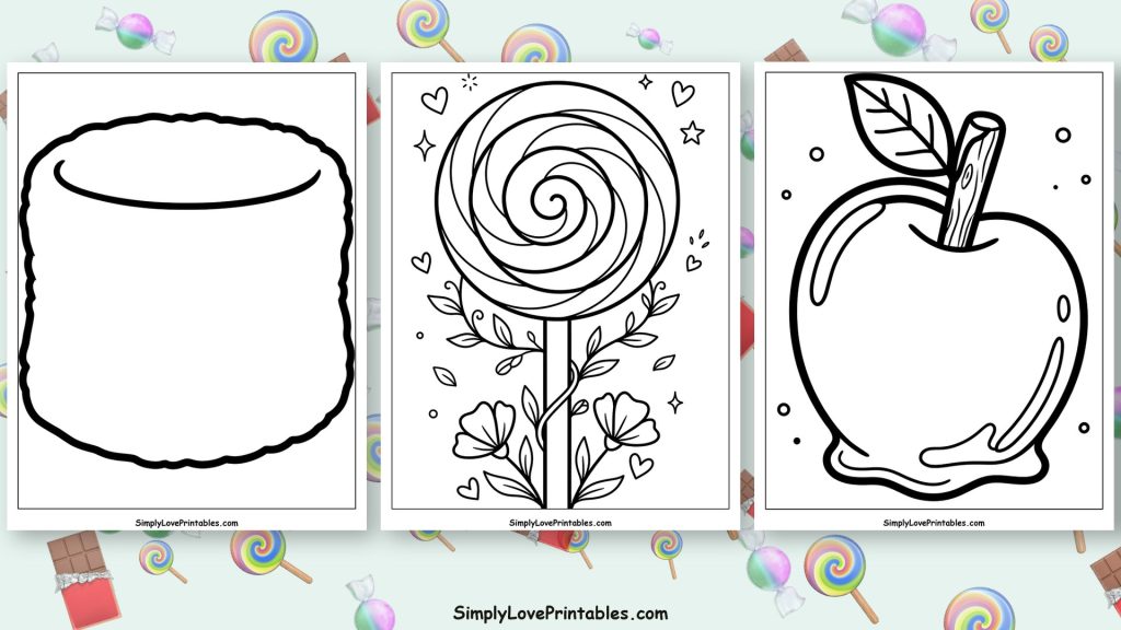 Candy coloring pages featured image